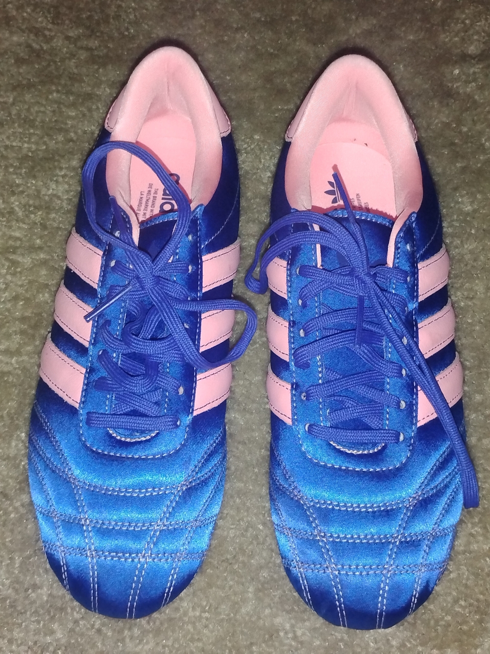 Adidas Women’s Blue and Pink Lace-Up Sneakers